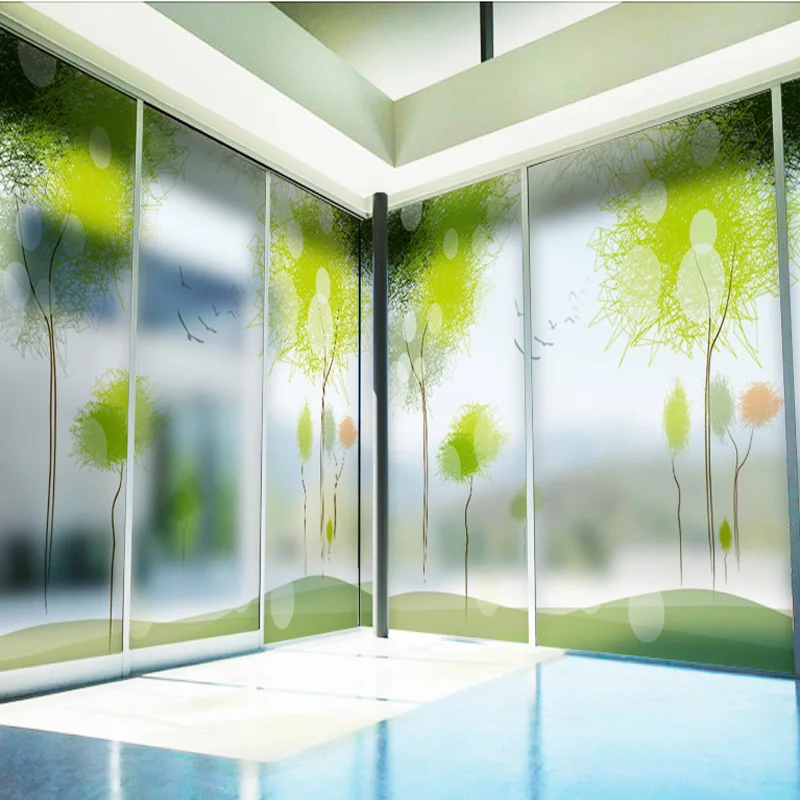Self adhesive matte electrostatic glass film bathroom bathroom window sliding door sunscreen