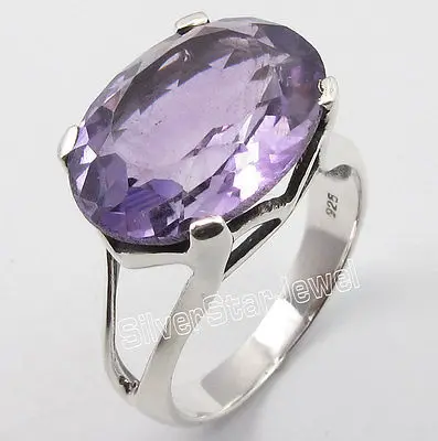 

Pure Silver PURPLE AMETHYSTs Big Stone NEW Claw Setting Ring Any Size 5 to 10