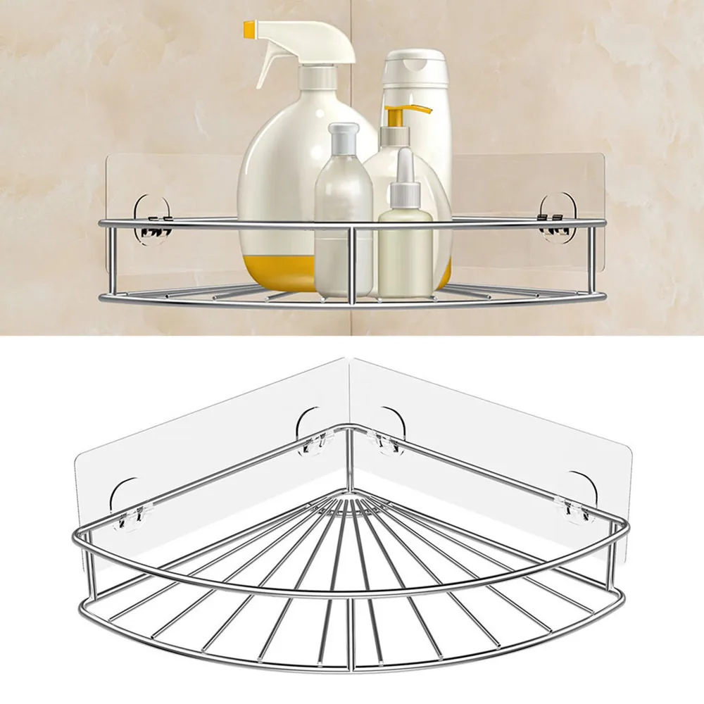 Угловые полки для ванной комнаты из нержавеющей стали клейкая настенная полка органайзер гель для душа шампунь стойка для хранения косметики