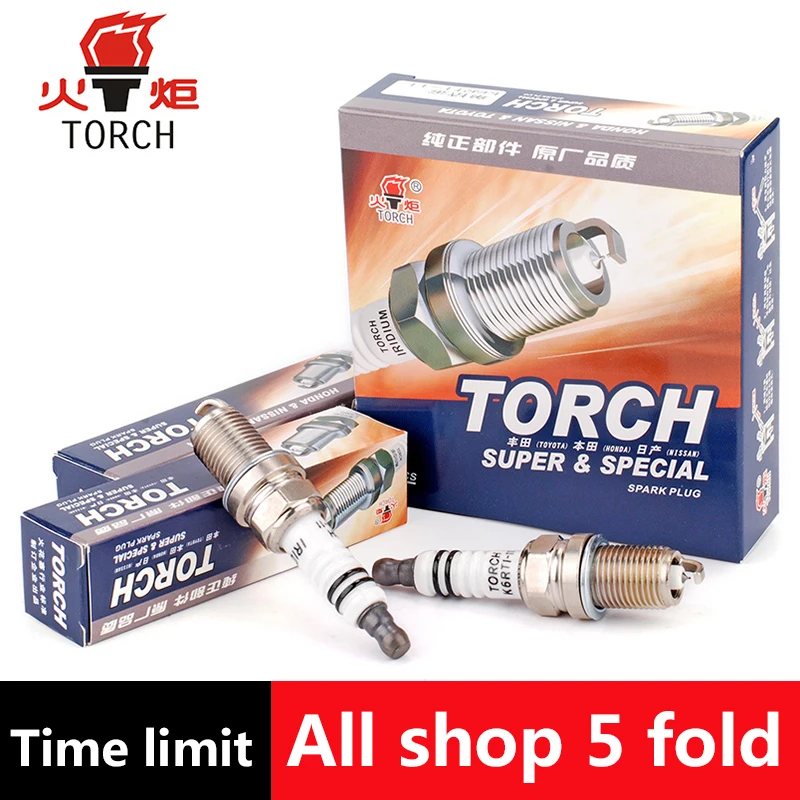 

4pcs/lot China original TORCH Iridium spark plugs K6RTI-11 for LADA oka/samara/2110-2112/kalina/kalina II/priora/granta/largus