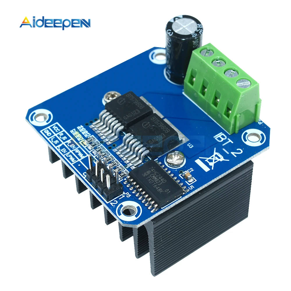 

BTS7960B DC 43A Stepper Motor Driver Board Double H-Bridge PWM Driving Module For Arduino Smart Car 5.5V-27V Power