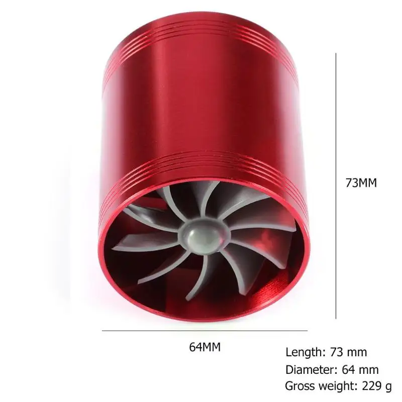 1 шт., автомобильное двойное турбинное турбозарядное устройство, воздухозаборник, вентилятор для экономии топлива, супер зарядное устройство, автомобильные аксессуары, супер зарядное устройство s& parts
