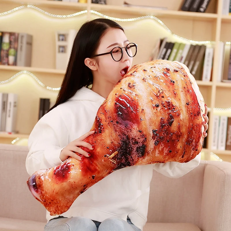 1 шт. имитация еды жареная плюшевая подушка свинка треска мягкая Креветки мяса