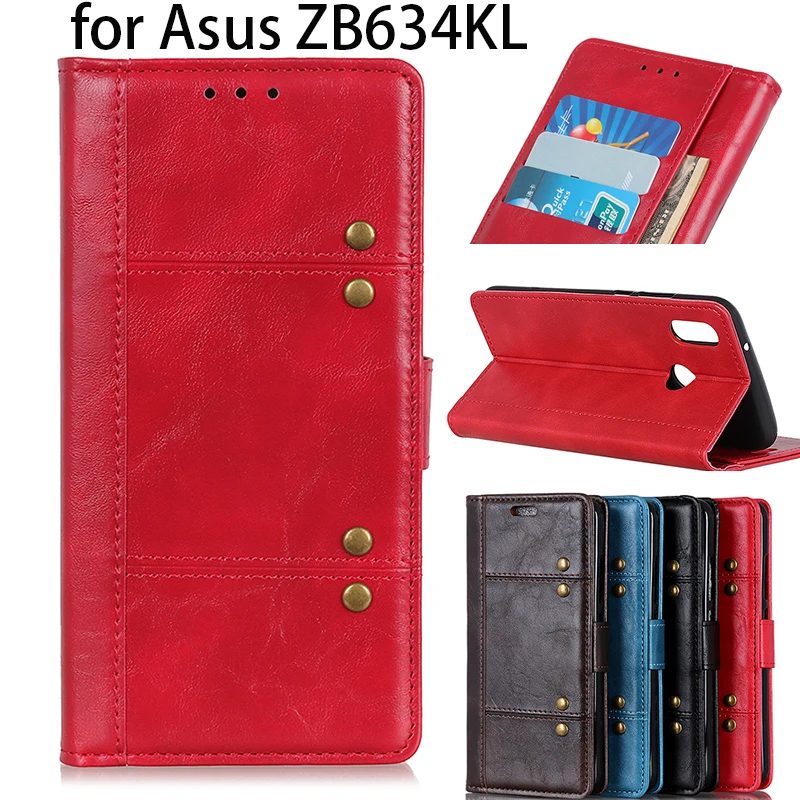 

For Asus Zenfone Max Shot ZB634KL Luxury android phone PU leather flip case coque, ZB 634KL Sweety Business stank cover fundas