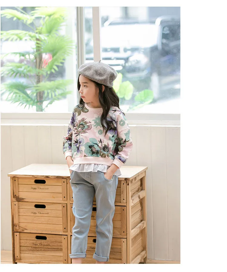 kids teens clothes floral pattern cotton t shirts for girls baby 2018 spring autumn long sleeve tops for girls 14 years clothing 4 5 6 7 8 9 10 11 12 13 14 15 years little big teenage girls t shirts for children girls tops (14)