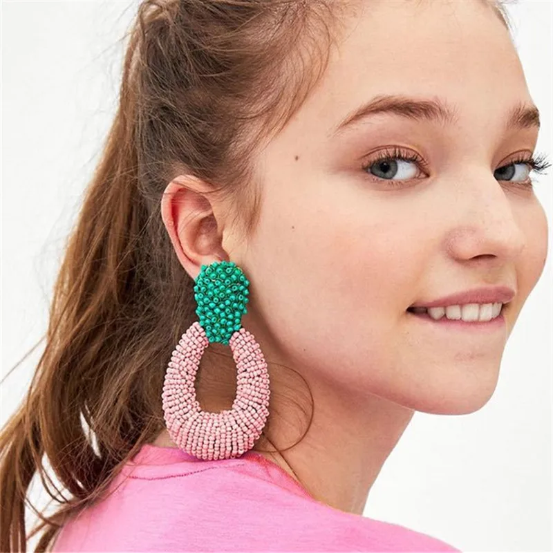 

Fashion Alloy hollow Oorbellen Pendientes Aretes Drop Earrings For Women Big Earings Resin Earing Double Color Fashion Jewelry