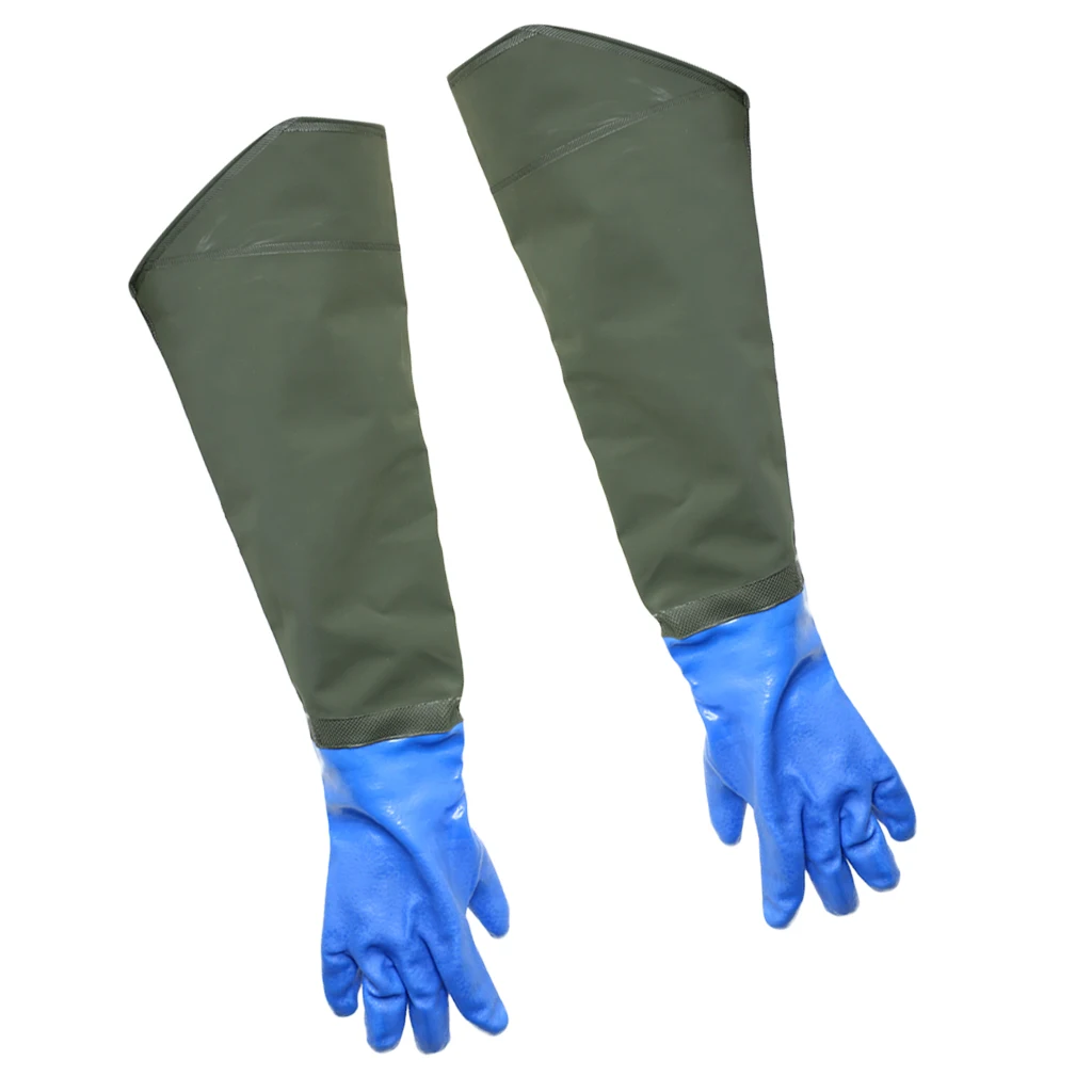PVC Thickened Waterproof Fishing Glove Catch Fish Gloves With Velvet Outdoor Sport Neoprene Protection Fish Equipment