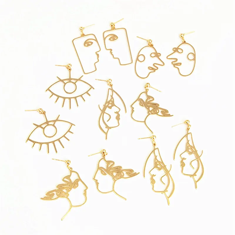 

2019 vintage women's fashion statement earrings wholesale geometric earrings for wedding party Christmas gifts