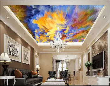 

Customized 3d photo wallpaper 3d wall ceiling wallpaper murals Dream watercolor sky zenith ceiling 3d room wallpaper