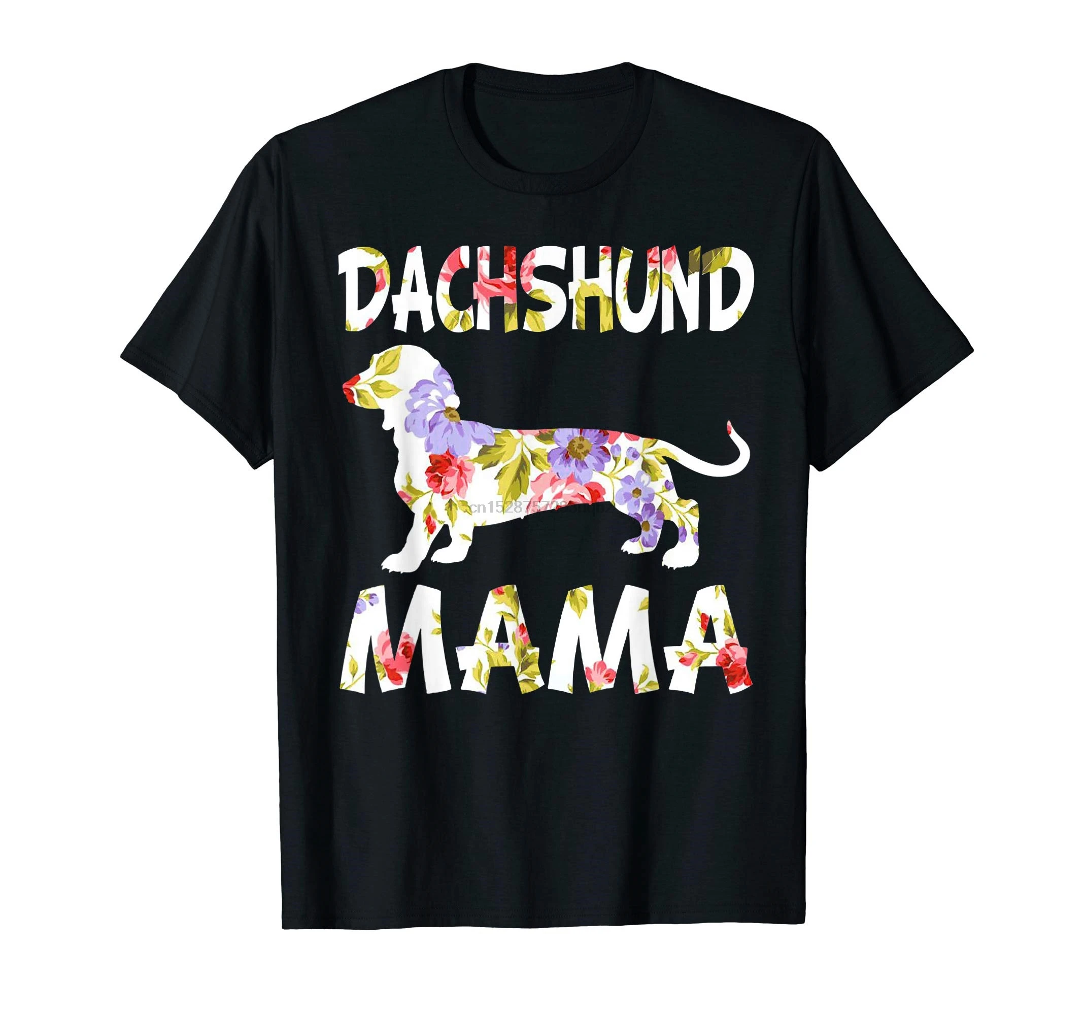 

Mama Dog Mom Flower Weiner Dog Cute Funny Gift T-Shirt