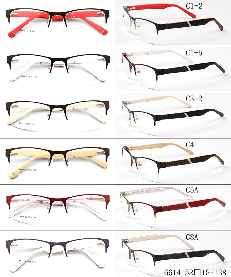 Солнечный Оптовая Половина обода новые металлические Бизнес легкие очки frame женские модные очки