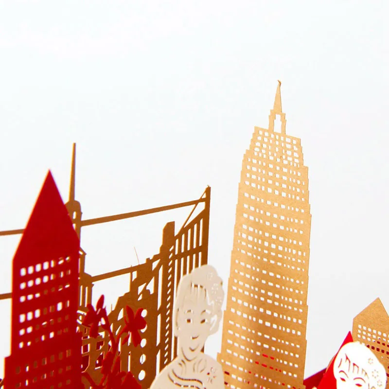  3D Laser Cut Handmade Shanghai Architecture Paper Invitation Greeting Cards PostCard Business Festi - 32791385711