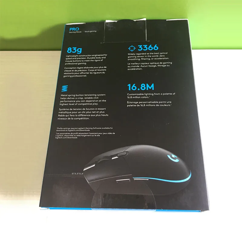 Новый logitech G Pro Gaming мышь геймер Professional Проводной игры мыши Компьютерные 12000 точек/дюйм RGB подсветкой посылка