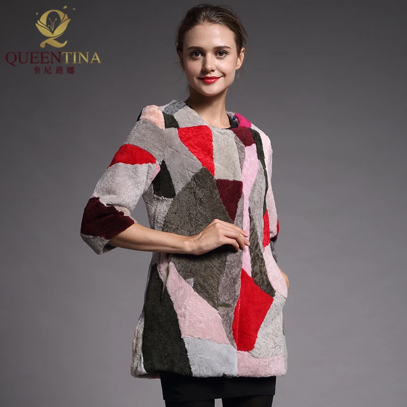 Модная женская зимняя теплая куртка из натуральной овечьей шерсти с рукавом три четверти, Длинный жилет