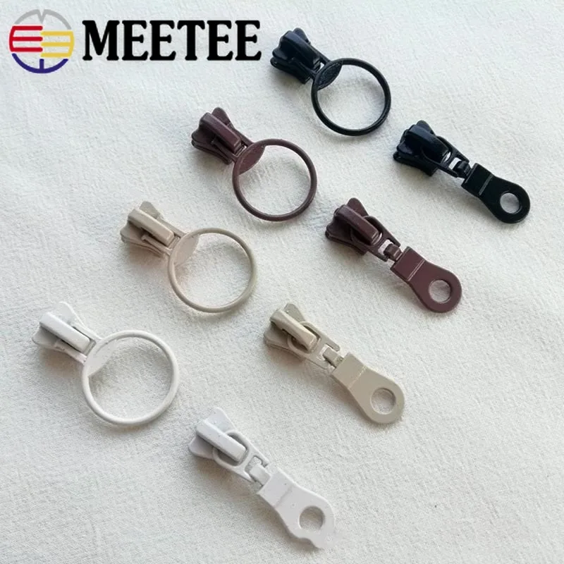 

Meetee 10pc 5# Resin Zipper Head Slider Pulls DIY Garment Suitcase Clothes Zip Repair Kit Sewing Accessories for Resin Zip AP566