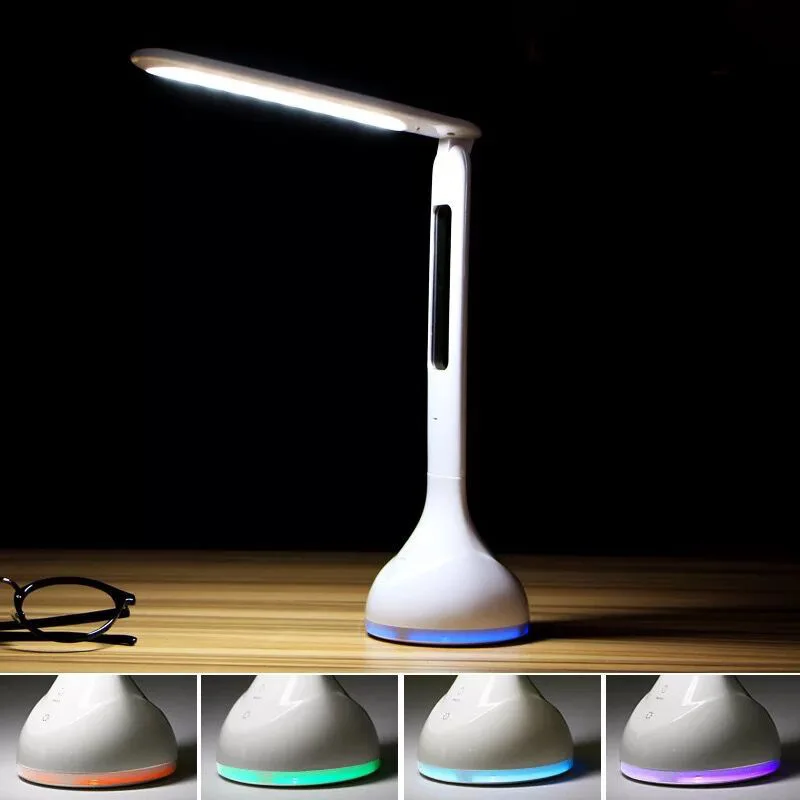 

Foldable Dimmable LED Desk Lamp 7 Colors Changing Table Lamp With Calendar Temperature Alarm Clock Table Light 3 Level Dimmable