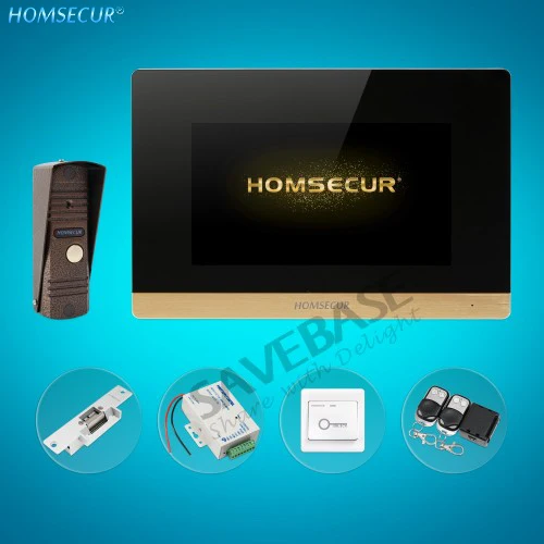 

HOMSECUR 4 Wire Video&Audio Home Intercom with Touch Screen for Home Security BC011HD-C+BM716HD-G