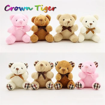 

cute 8CM Kawaii Small tie Teddy Bears mini Plush doll Toys Stuffed Animals Fluffy Bear Dolls Soft Kids Toys key small pendant