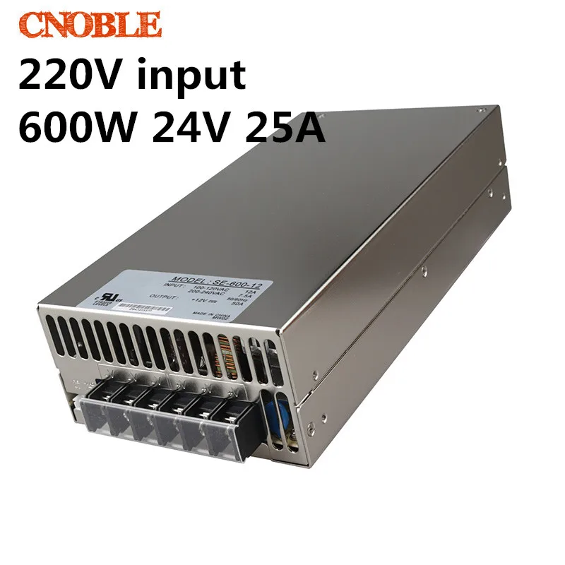 

600W 24V adjustable 25A 220V input Single Output Switching power supply for LED Strip light AC to DC