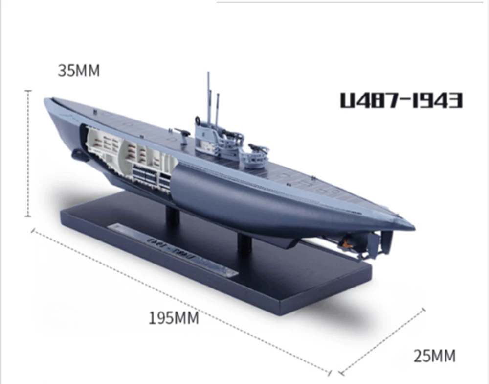 ATLAS 1/350 Scale U487-1943 World War II Submarine Ship Model Toy 
