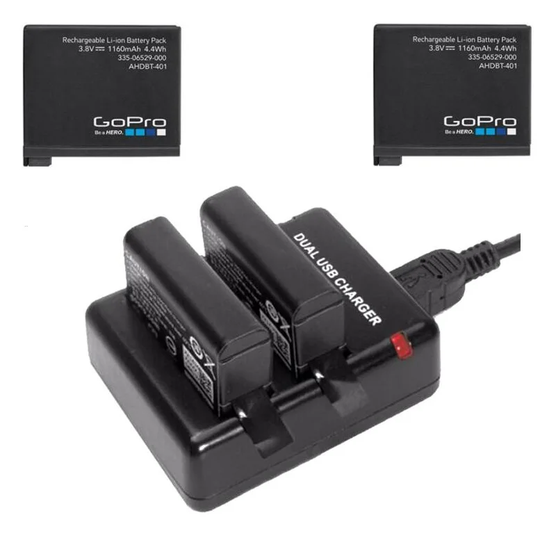 

Clownfish Dual Charger GoPro Hero 4 Original Battery for Gopro Camera AHDBT 401 Hero 4 Action Accessories Original Battery Pack
