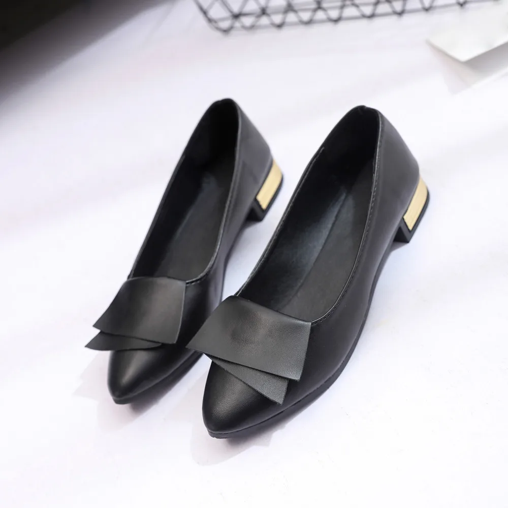 Классическая обувь; женская повседневная обувь с острым носком; Цвет Черный; Свадебная Офисная Женская обувь; женская обувь на плоской подошве; удобная женская обувь без застежки