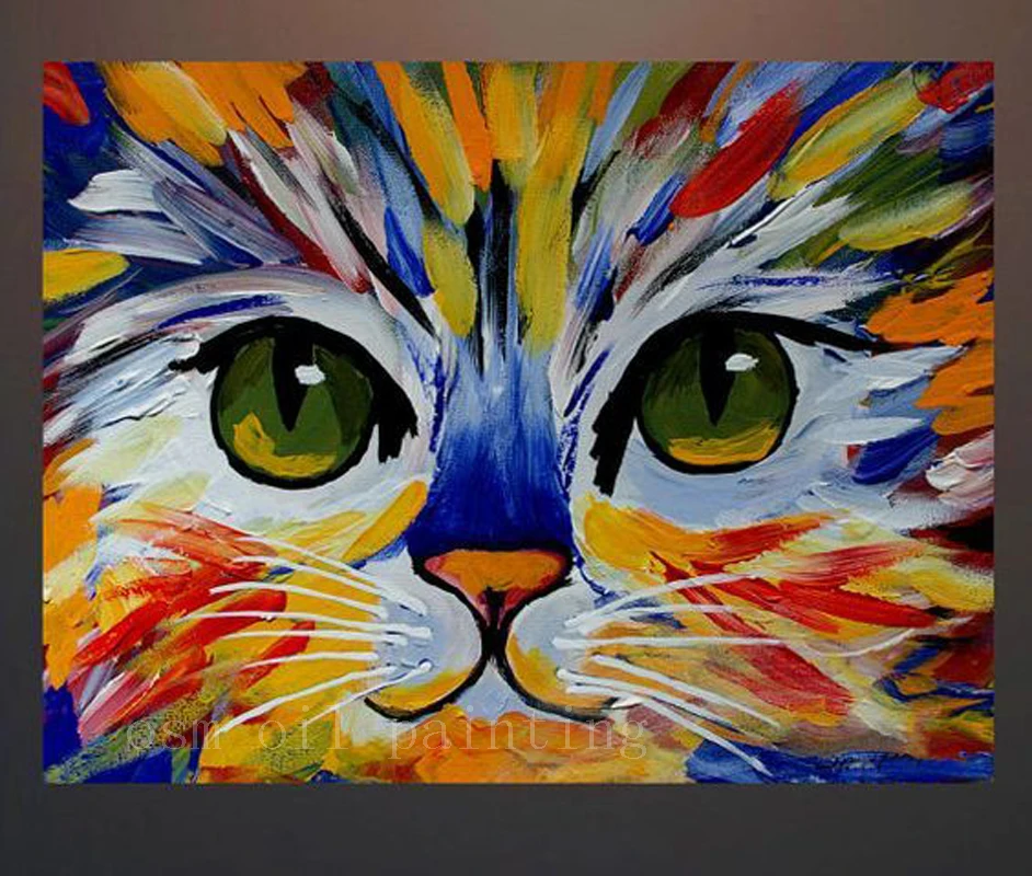 Peinture Acrylique Sur Toile Portrait De Chat Abstrait Fait A La Main Peinture Acrylique Peinte A La Main Couteau De Palette De Chat Moderne Coupe Par Les Animaux Peinture A L Huile Peinture Acrylique Sur Toile Portrait De Chat Abstrait Fait A La Main Peinture Acrylique Peinte A La Main Couteau De Palette De Chat Moderne Coupe Par Les Animaux Peinture A L Huile