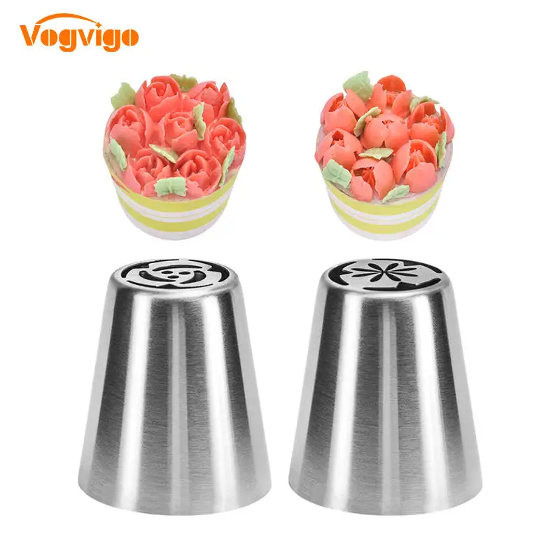 

VOGVIGO 2PCS Nozzles 304 Stainless Steel Cake Decorating Tools Cake Flower Dessert Decorators Nozzles Confectionery Nozzles