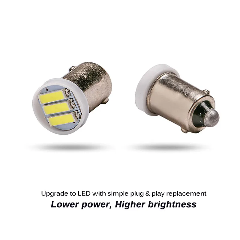4x BA9S T4W 2W 3 светодиодный 7020 SMD белый светильник 6500K высокая яркость
