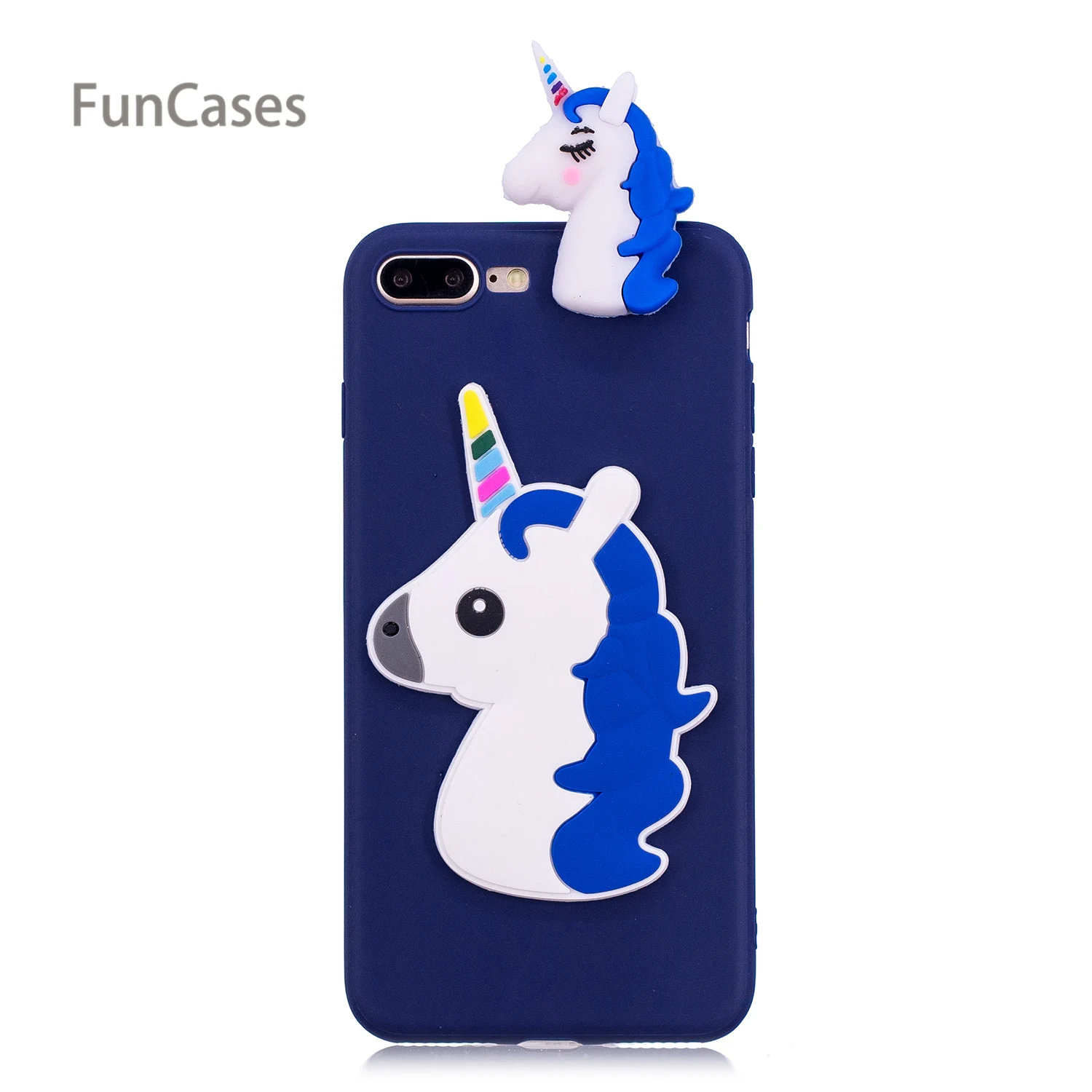 Многоцветный Единорог чехол для телефона СПС Funda iPhone 7 Plus Мягкий ТПУ задняя крышка