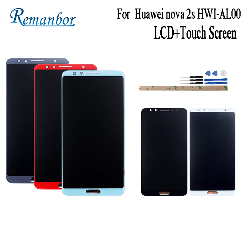 

Remanbor For Huawei Nova 2S LCD Display and Touch Screen 6.0'' Assembly Phone Accessories For Huawei nova 2s HWI-AL00 Phone