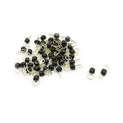 

50 Pcs Black Bead Gold Tone Test Pin Circular Terminal for PCB Board