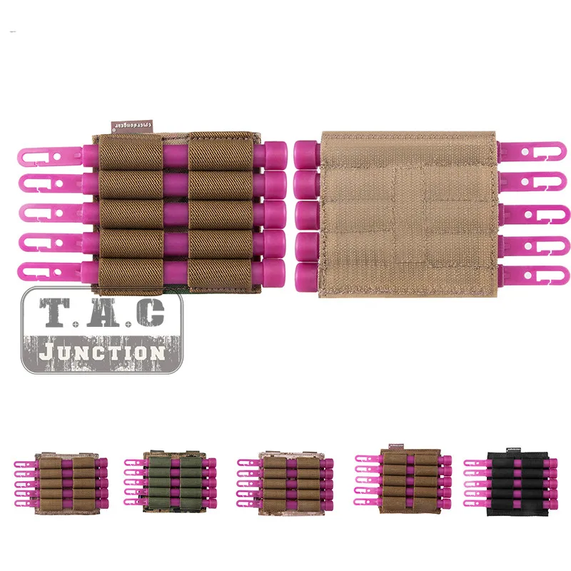

Emerson Tactical Molle Military Elastic Nylon Glowing Light Stick Pouch EmersonGear Hook & Loop 10 Round Shell Case Holder
