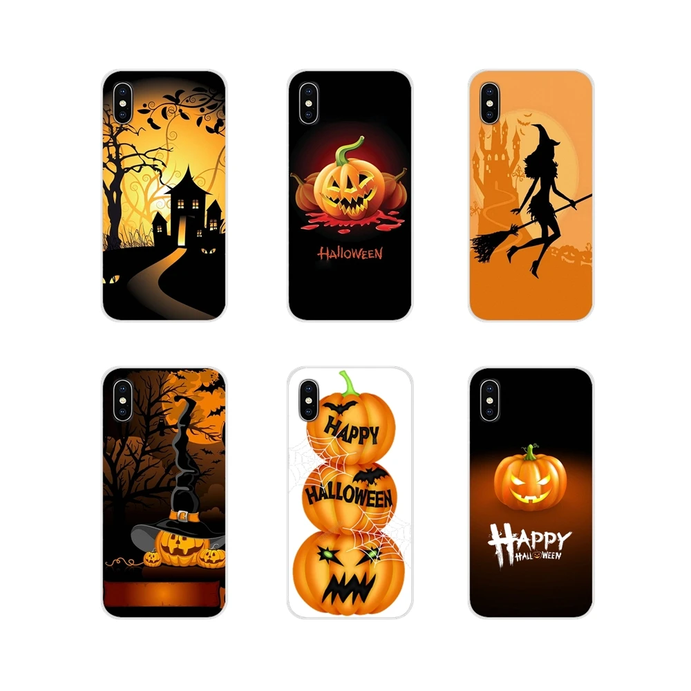 Happy Halloween ткани Тыква мягкие прозрачные чехлы для Apple iPhone X XR XS MAX 4 4S 5 5S 5C SE 6 6S 7 8 Plus ipod
