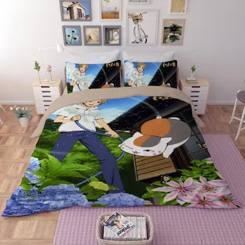 

Home Textile Bedding Set blue grey Cat Kitty Cute Duvet Cover Pillowcase Girl Kid Teen Bedding Twin Full Queen King Size