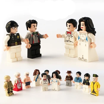 

12 Pcs/set Building Blocks Figures brick DIY toys Compatible Figures PoliceMan wedding Taoist soldier 12 occupations for gift