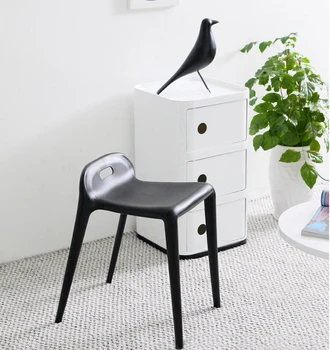 

Modern Design Plastic Stackable Stool Living Room Stool Dining Side Chair Low Stool Leisure Dining Stool Colorful Waiting Stool