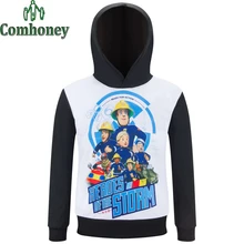 Fireman Sam T Shirt for Boys Long Sleeve Shirts Teen Cartoon T-shirt for Teenagers Kids Brand Spring Autumn Baby Girls Clothes