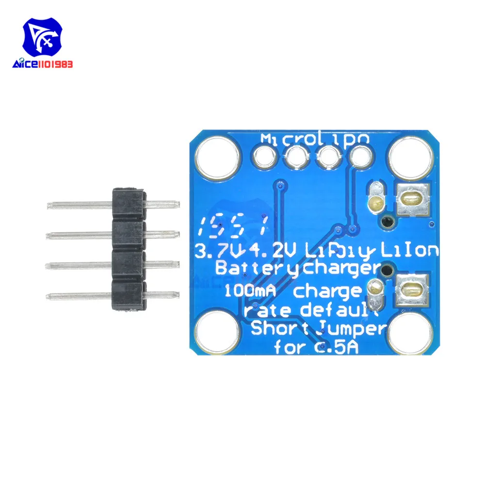 Chargeur multiport USB pour batteries LiPo/Li-ion 3.7V - 100/500mA avec câble JST, connecté à une batterie.