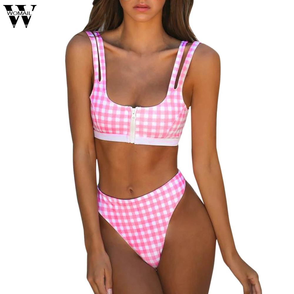 

Womail Sexy Plaid biquinis feminino 2019 women bra set plus size push up Padded women bra set sexy bra brief sets underwear