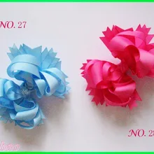 50 шт в наборе, 4,5 ''бутик забавные, для волос для девочек, бант из волос Луки сплошной цвет фанки многослойное заколки для волос