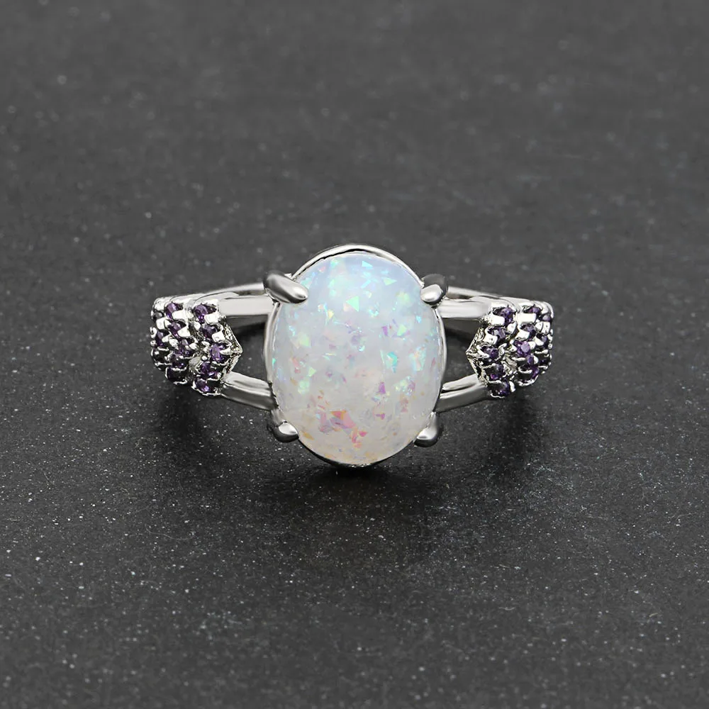 Кольцо Hainon женское серебряное с огненным опалом размер 6 10|crystal ring|ring wholesalewholesale rings