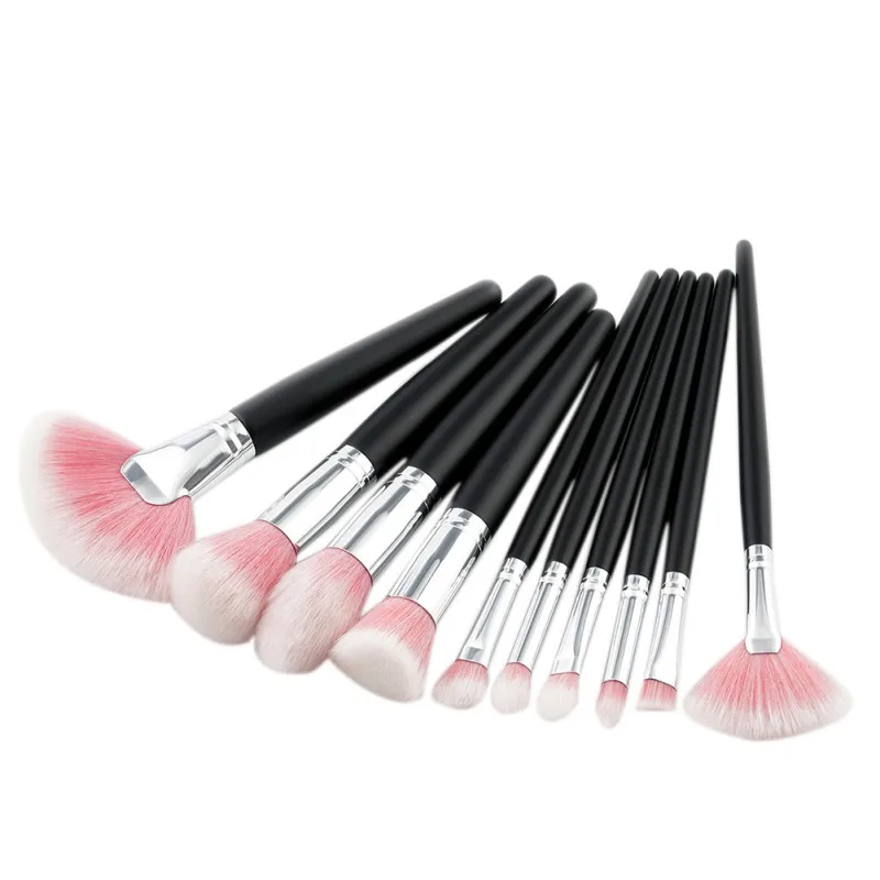 

10Pcs Handle Cosmetic Eyebrow Eyeshadow Brush Makeup Brush Sets Kits Tools Eyebrow Shadow Makeup Brushes Set