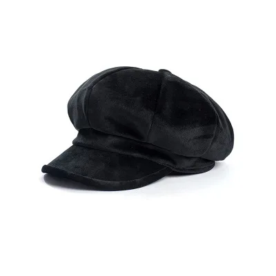 2018 New Men And Women Hat Autumn Winter Cap Fashion Korean Version Of The Velvet Light Board Octagonal Hat Retro Cap HC53 (6)