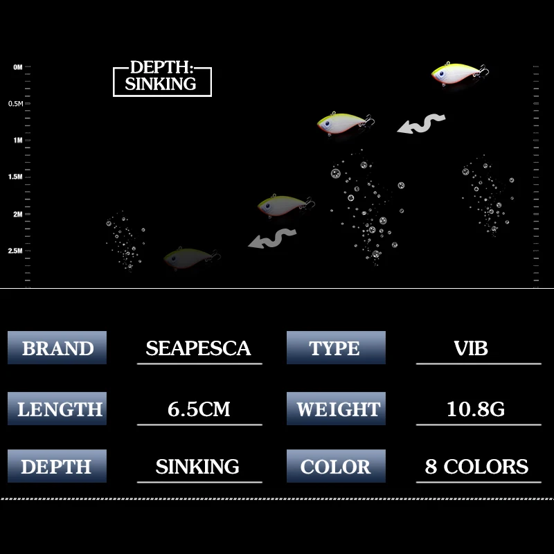 SEAPESCA VIB Рыбная приманка вобблер Crankbaits 10 8 г 6 5 см искусственная блесна джиг крэнкс