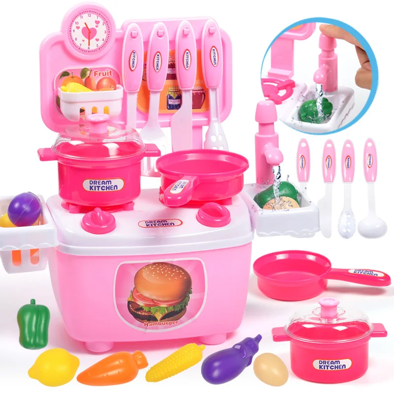 Fun Pretend Play Props Play House Kitchen Food Fruit Bowl Grocery Basket Toy