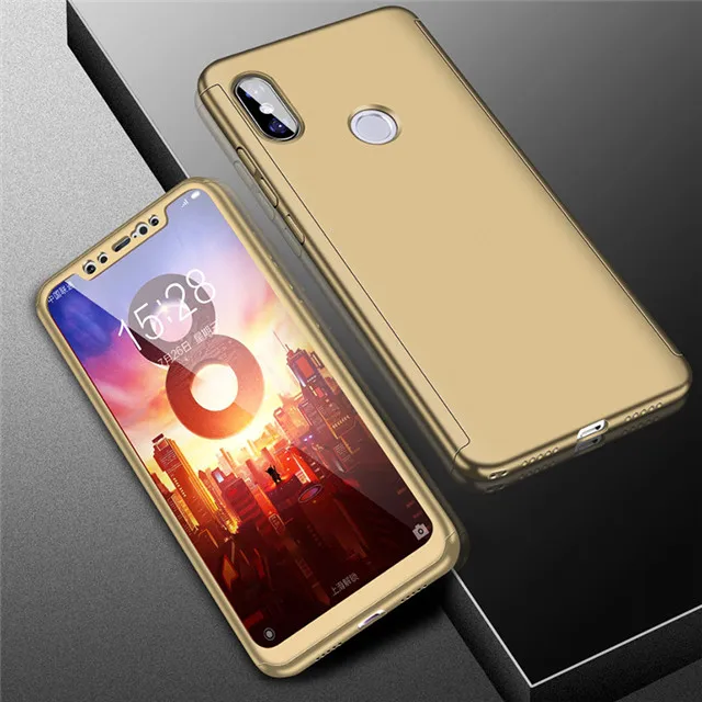 Чехол на 360 градусов для Xiao mi Red mi 5 Plus 7 5A 4X mi 9 F1 A2 lite полный чехол s для Red mi Note 8 5 6 7 pro Чехол для телефона оболочка - Цвет: gold