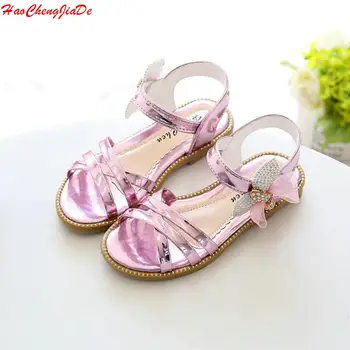 

New Spring Summer Girls Princess Shoes Kids PU Leather Fashion Sandals For Baby Girls Rhinestone Girls Shoes Beach sandals