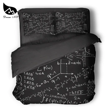 

Dream NS Equation Design Mathematics Equations Black Bedding Set GEKK Sci-fi Quilt Cover Pillowcase Customized Home Textiles