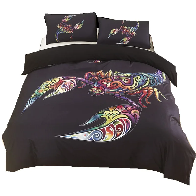 

3D Animal Wolf Scorpion Tiger Printing Bedding Set Duvet Cover Set Pillowcases Home Textile Flat Sheet Comforter Bedding Set